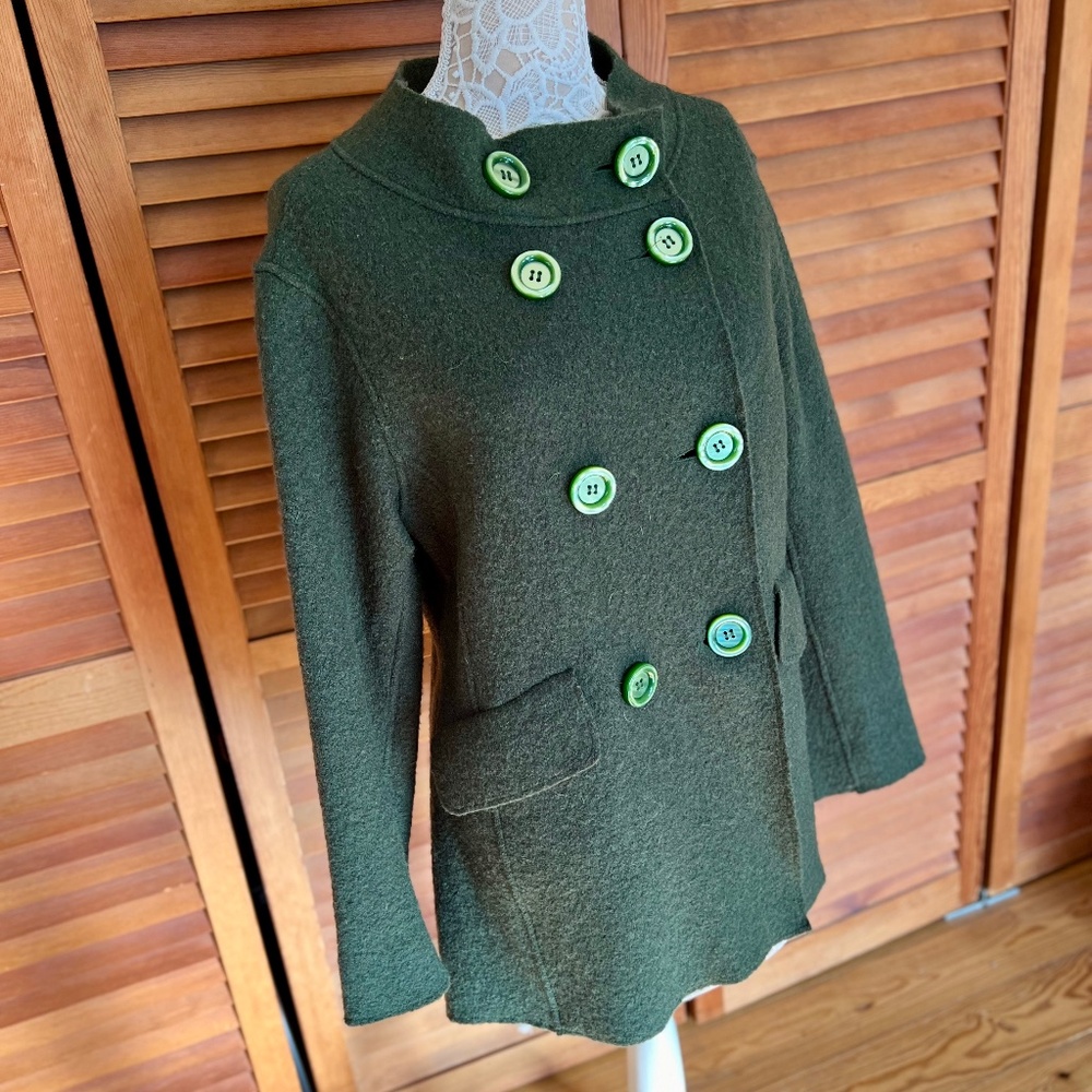 Sweet DM New York Green Wool Coat, Size L